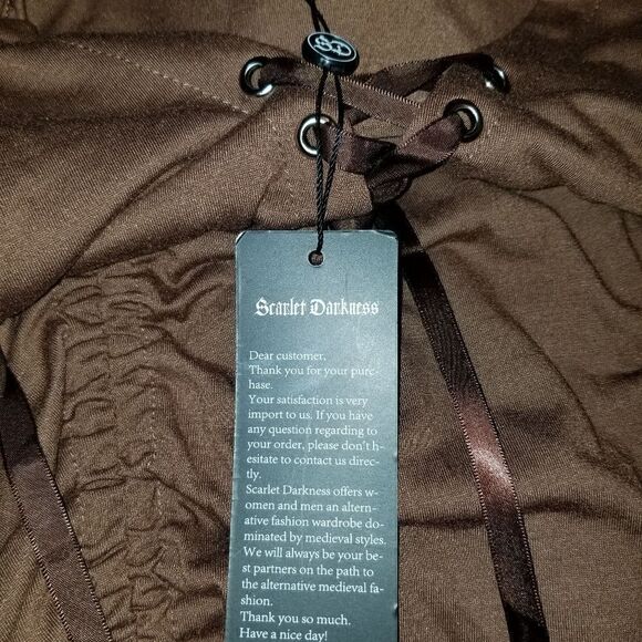 WOMEN'S Steampunk Gothic Victorian Dress, Brown new with original Package - Picture 13 of 16